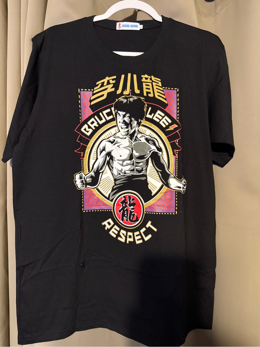 Vintage-(Hong Kong) “Bruce Lee”Graphic Tee - Respect Black Shirt